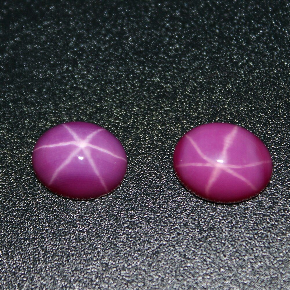 Sterne Rubin Oval Cabochon Glatt Poliert Oberfläche Ei bilden Rose rot Sterne Rubin Cabochon Flache Rückseite Mehrere Größen zu Wählen c02M