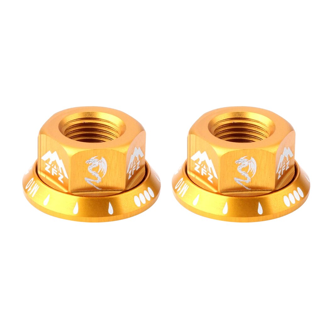 Bicycle Hubs Nut M10 Folding Fixed Gear Bike Wheel Hubs Axle Gold Screw Mountain/Road Bike Fixed Gear DIY Modified Accessories