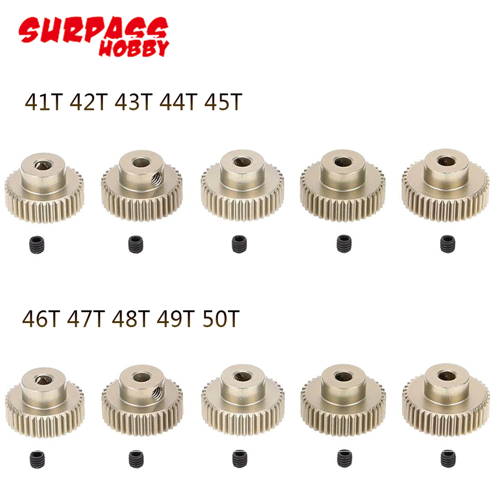 Pinion Gear,5 Stks/partij Surpasshobby 64DP 3.175 Mm 21T-25T/26T-30T/31T-35T/36T-40T/41T-45T/46T-50T Pinion Motor Gear Voor 1/10 Rc Auto