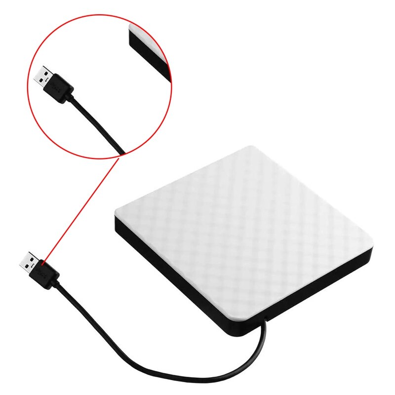 Eksternt dvd-drev ekstern usb 3.0 dvd rw cd-brænder slim carbon korndrev brænderlæser afspiller til pc bærbar optisk drev (w