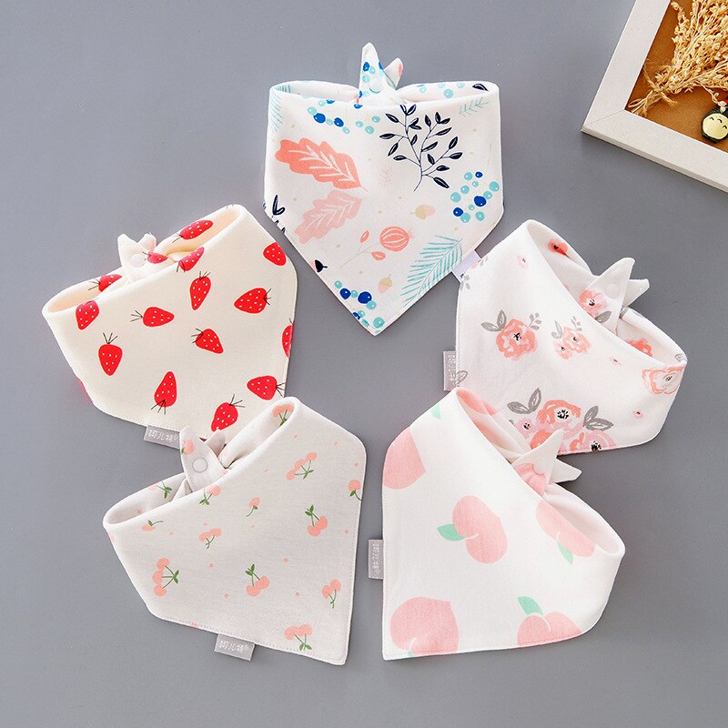 5 Stks/set Slabbers Driehoek Dubbele Katoen Bandana Slabbetjes Baby Jongens Meisjes Babador Voeden Kiel Zuigeling Burp Doek Baby Speeksel handdoek: 7