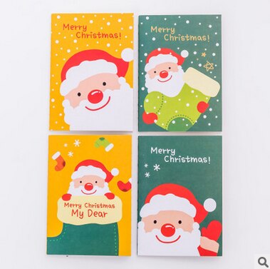 1 stk korea brevpapir lommeplanlægere sød tegneserie jul julemanden elg træ notesbog skole studerende barn præmie: Burgunder