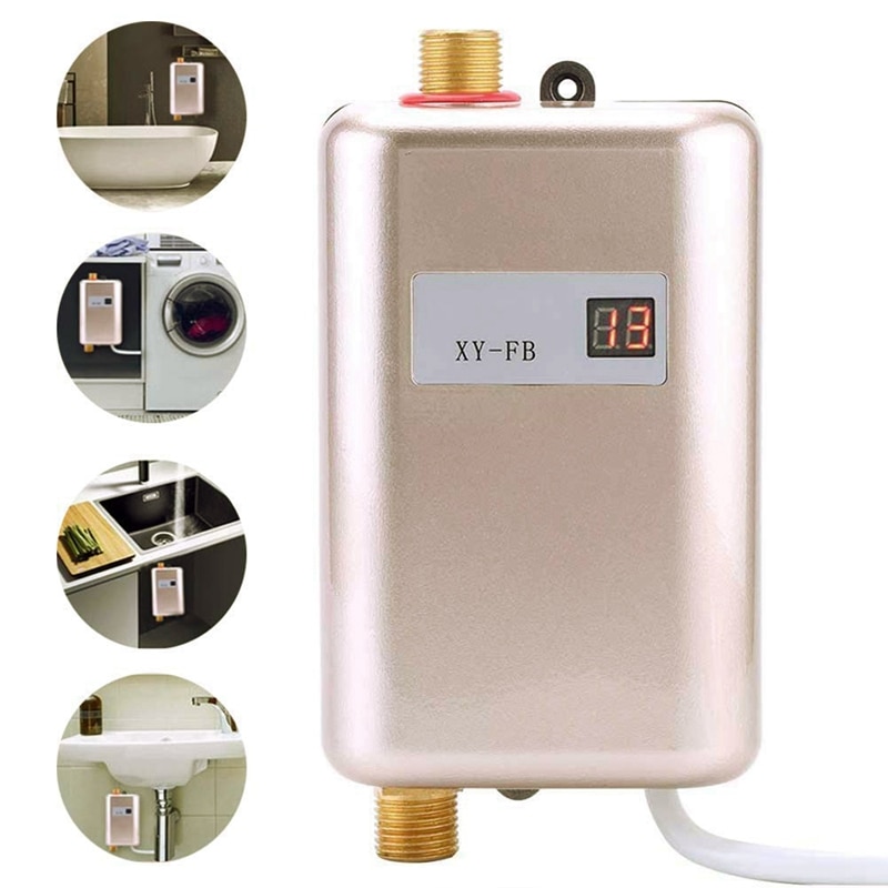 3800w mini elektrisk varmvattenberedare direkt elektrisk varmvattenberedare direkt elektrisk vattenvärmare dusch 3 sekunder eu plug gold