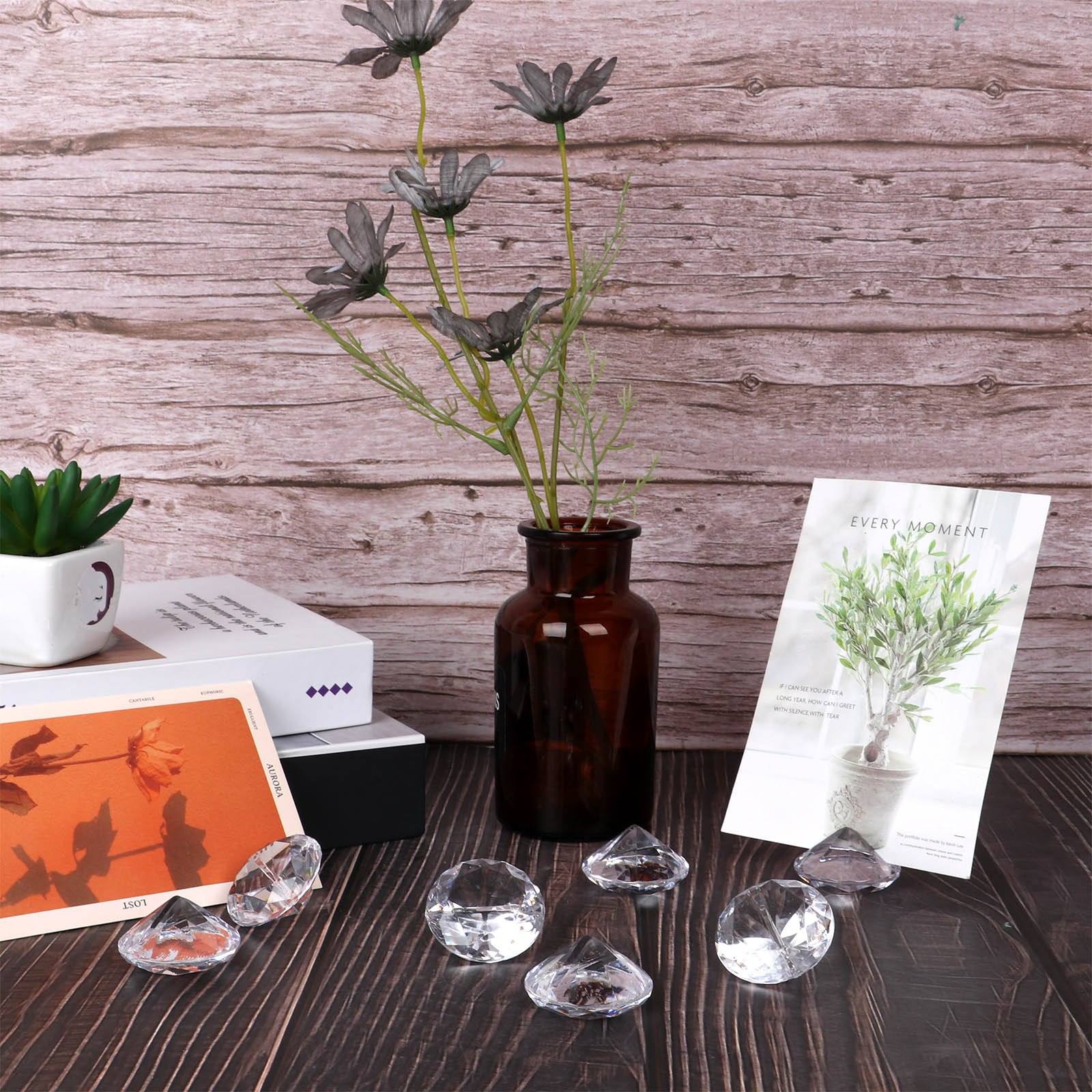 Diamant Plaats Kaarthouders Acryl Tafel Nummer Houders Crystal Wedding Tafel Kaart Staat Voor Party Bruiloft Tabel Decor 24Pcs