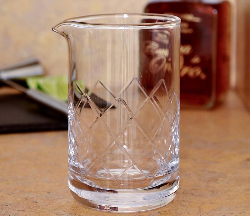 Vaso Mezclador de cristal de estilo japonés, patrón de diamante, 600ml