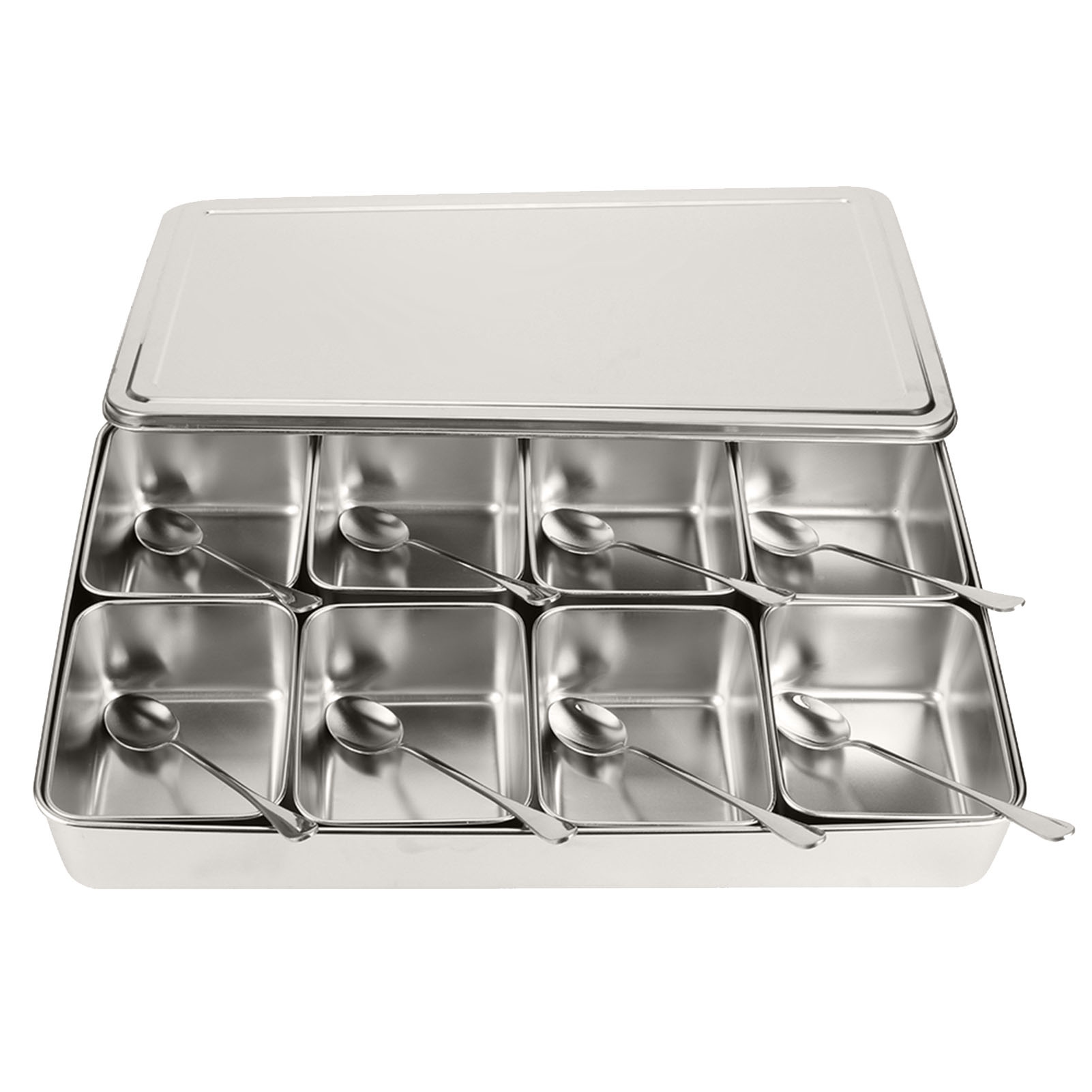 8 gitre aluminiumslegering krydderiboks til opbevaring af krydderier krydderikrukke køkkenredskaber krydderiboks køkkentilbehør