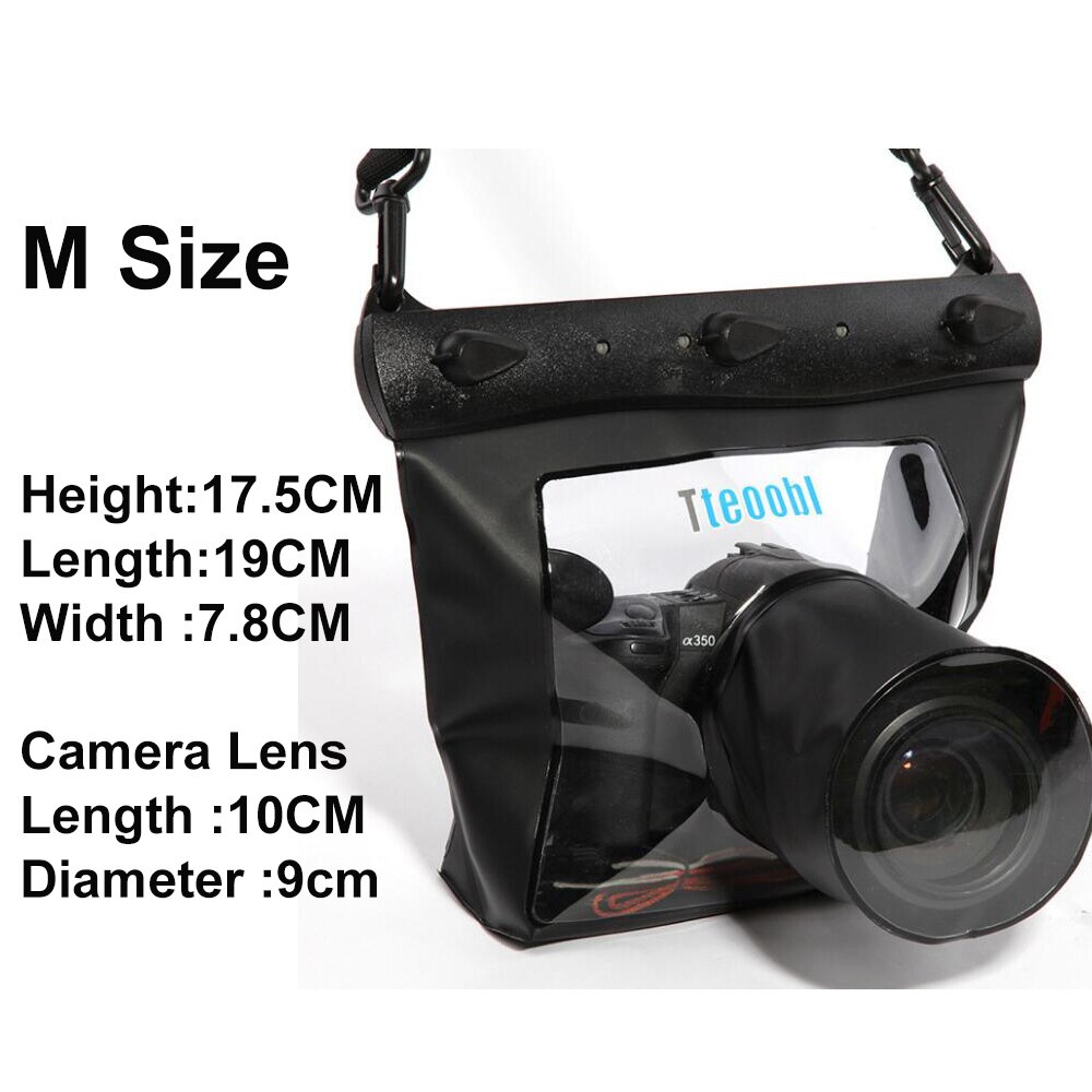 20M Unterwasser Tauchen Tasche Slr Kamera Gehäbenutzen fallen Beutel Trocken Tasche Kamera Wasserdicht trocken Tasche für Kanon Nikon Dslr slr: Schwarz M