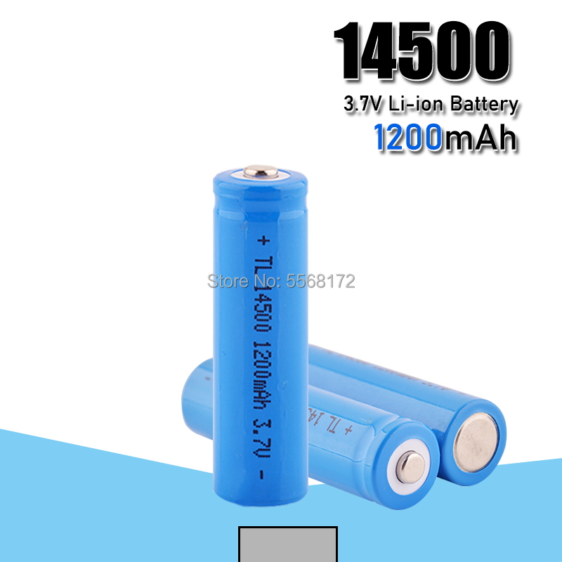 Hoge Capaciteit 14500 Batterij 3.7V 1200 Mah Oplaadbare Li-Ion Batterij Voor Led Zaklamp Batterij