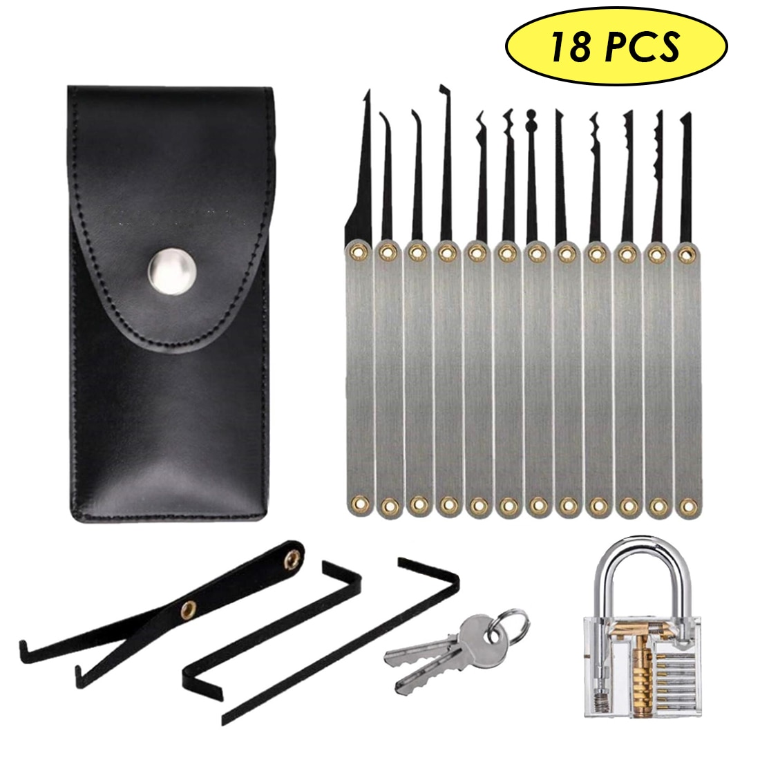 Alloy Steel Practice Lock Pick Set Key Wrench Hand Tools Broken Key Tool Combination Padlock Hardware Set: B