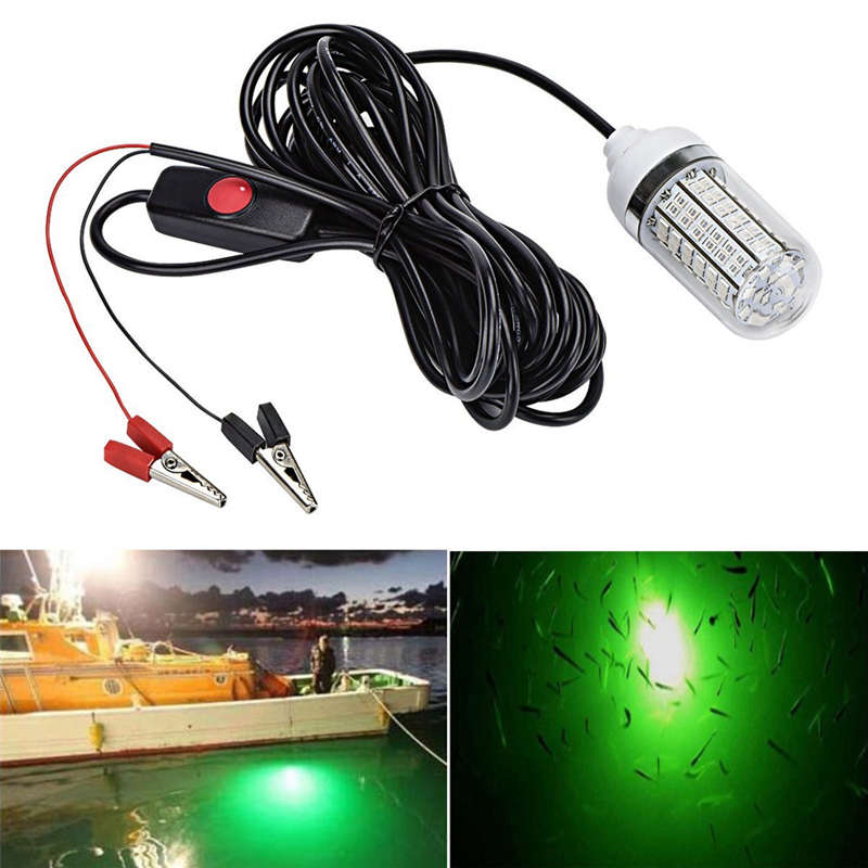Luz de pesca de 12V y 15W, 108 Uds., 2835 Led, cebos de pesca subacuática con luz, buscador de peces, lámpara que atrae a camarones, calamar, Krill