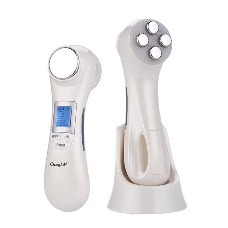 6 in 1 Ultrasonic Ion RF EMS LED Photon Therapy Facial Massager Skin Rejuvenation Face Lifting Vibration Beauty Machine 45