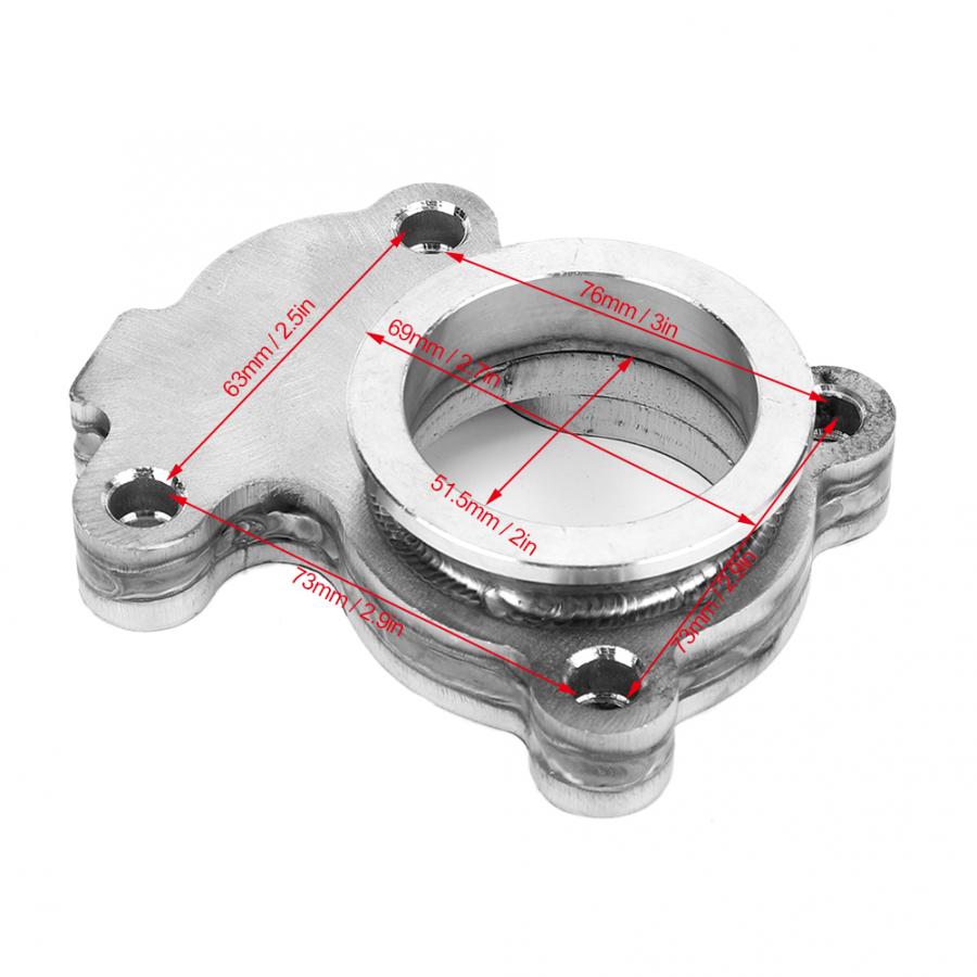 GT15 Turbo Waste Gate Outlet Exhaust Gasket Adapter with 2in V Band Flange Turbo Outlet Adapter Exhaust Housing