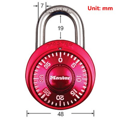 Master Lock Security Metal Lock Cabinet Luggage Padlock Combination Smart Password Lock Bag Suitcase Carousel Gym Locker locks: 1530 big red
