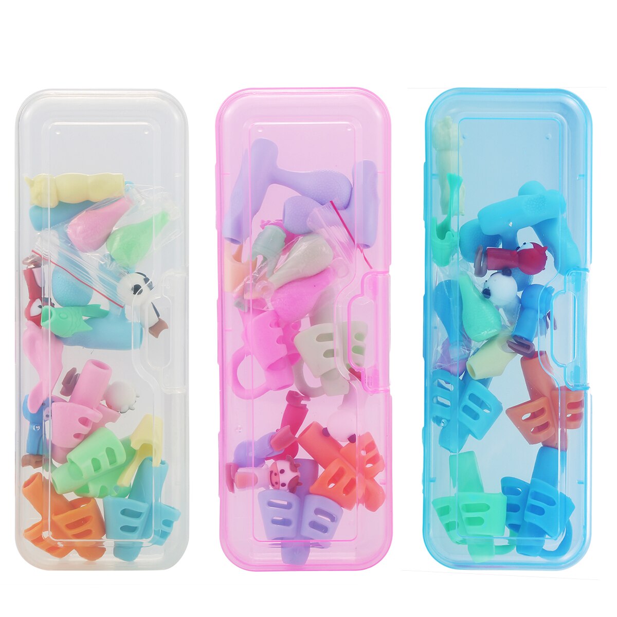 16pcs/set Pencil Grips Pencil Caps Writing Aid Grip Set Writing Posture Correction Tools For Kids Children Writing Control Aid