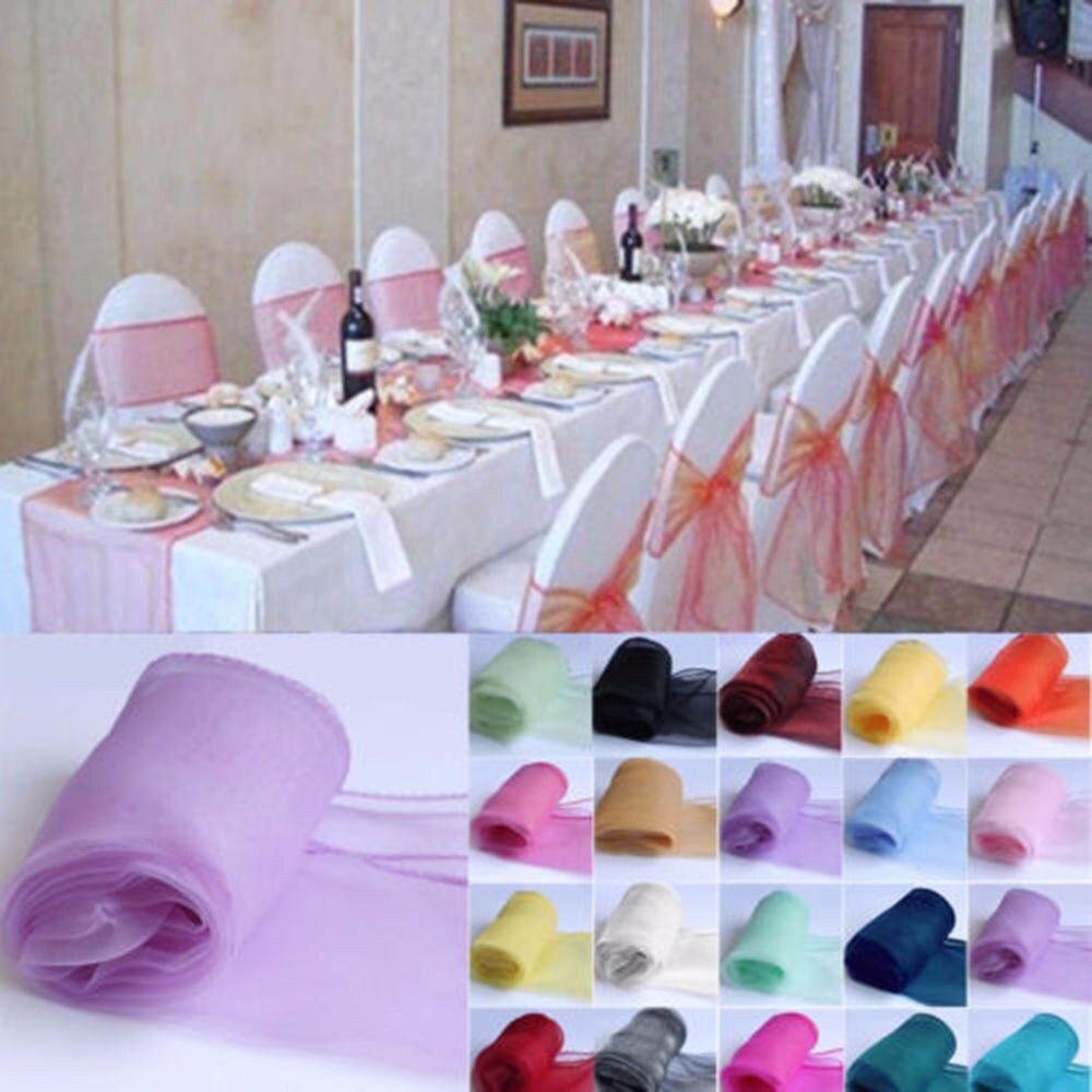 1 PC Organza Chair Cover Sash Bow Wedding Party Receptie Banket Decoratie Sjerpen Stoelbekleding bruiloft stoel knoop