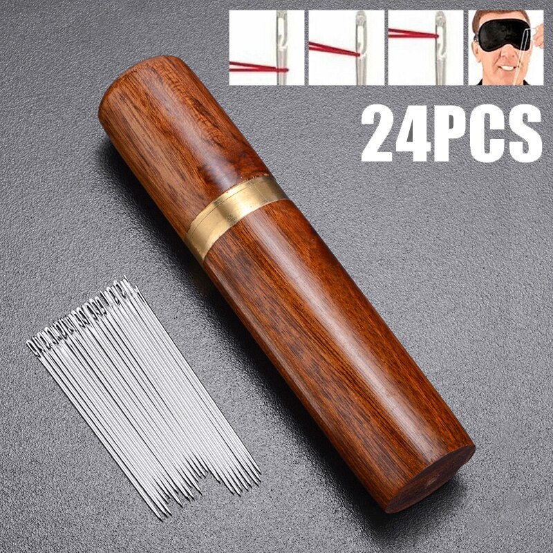 24pcs/set Easy To Use Hand Tool Art Craft For Old Man Self Threading Repair Stitch DIY Sewing Needle Assorted