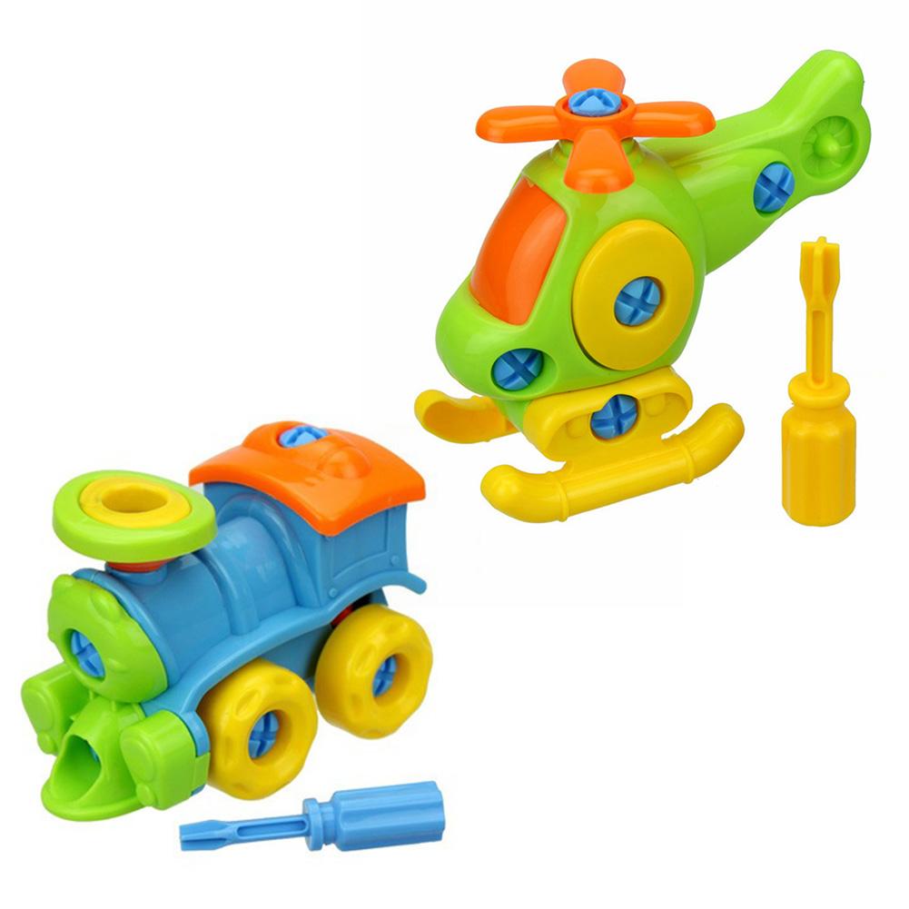 Børns puslespil demontering fly demontering og samling af små tog legetøj tegneserie samlet bil små legetøj