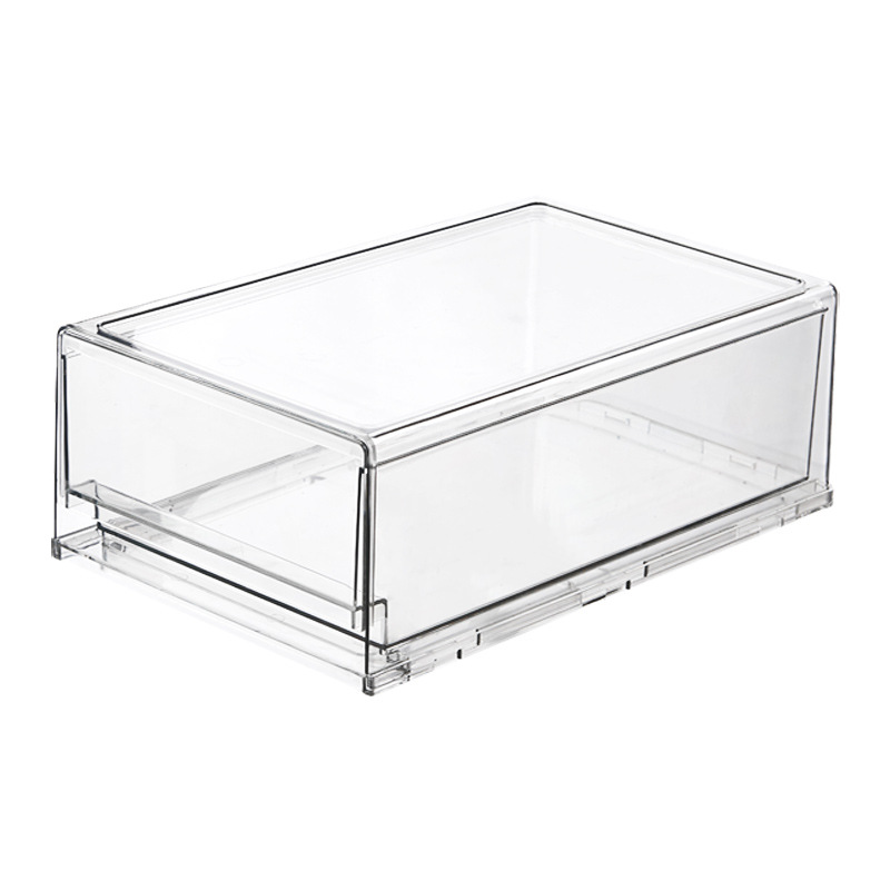 Kitchen Refrigerator Transparent Organizer Compartment Refrigerator Drawer Organizer Large Fruit Storage Bin Kitchen Items: Transparent-L