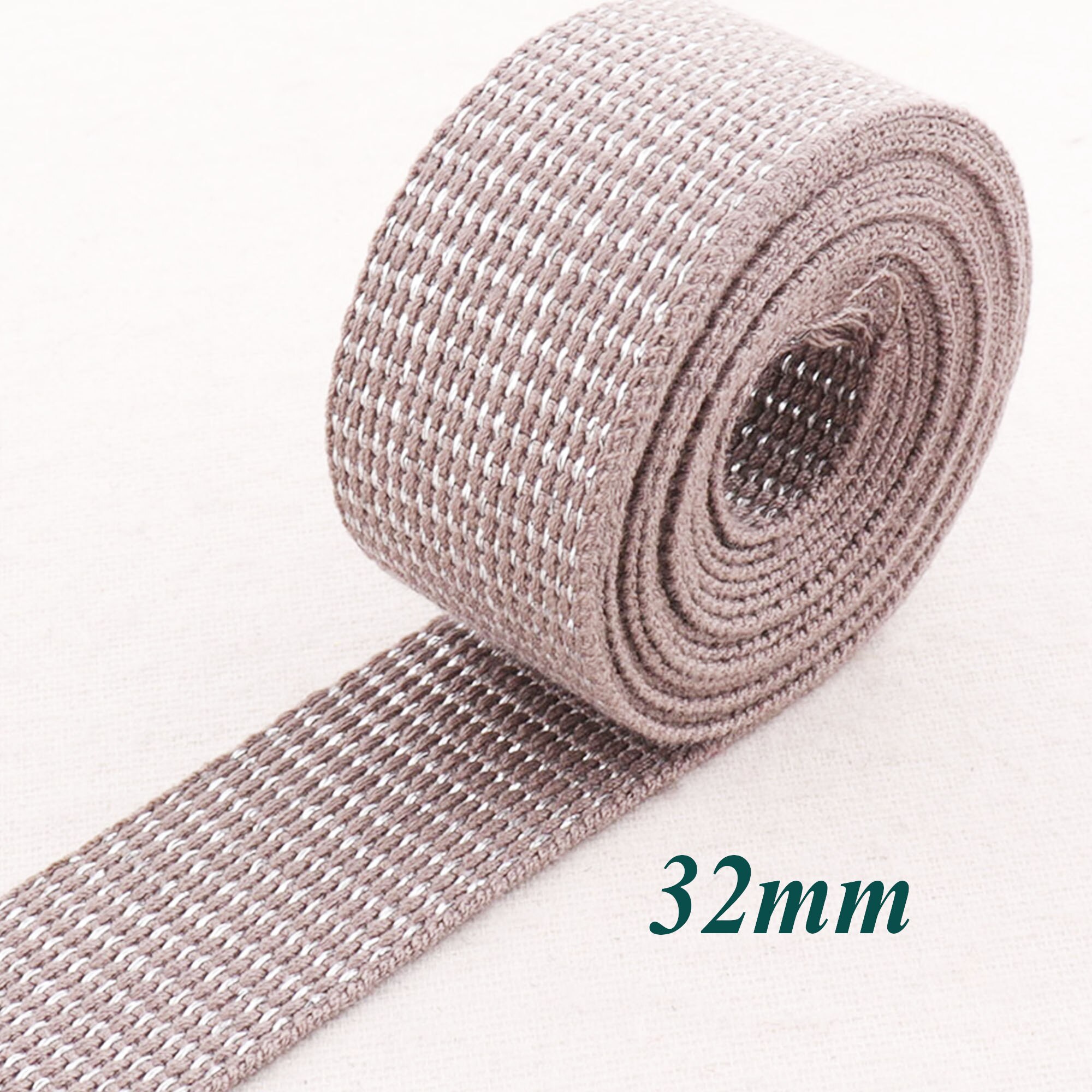 Cinta de algodón gris de 32mm con líneas plateadas, correas para bolso, bolsos, bolsa con cinta, ASA, Correa tejida para bolso, 1 1/4 "por el patio