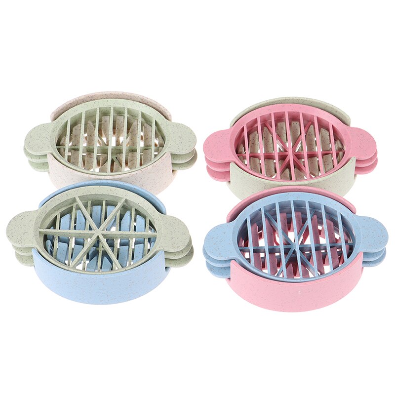 4 Kleuren Drie In Een Tarwe Stro Ei Cutter Handige Multifunctionele Split Apparaat Voedsel Divider Slicer Egg Slicer Tool