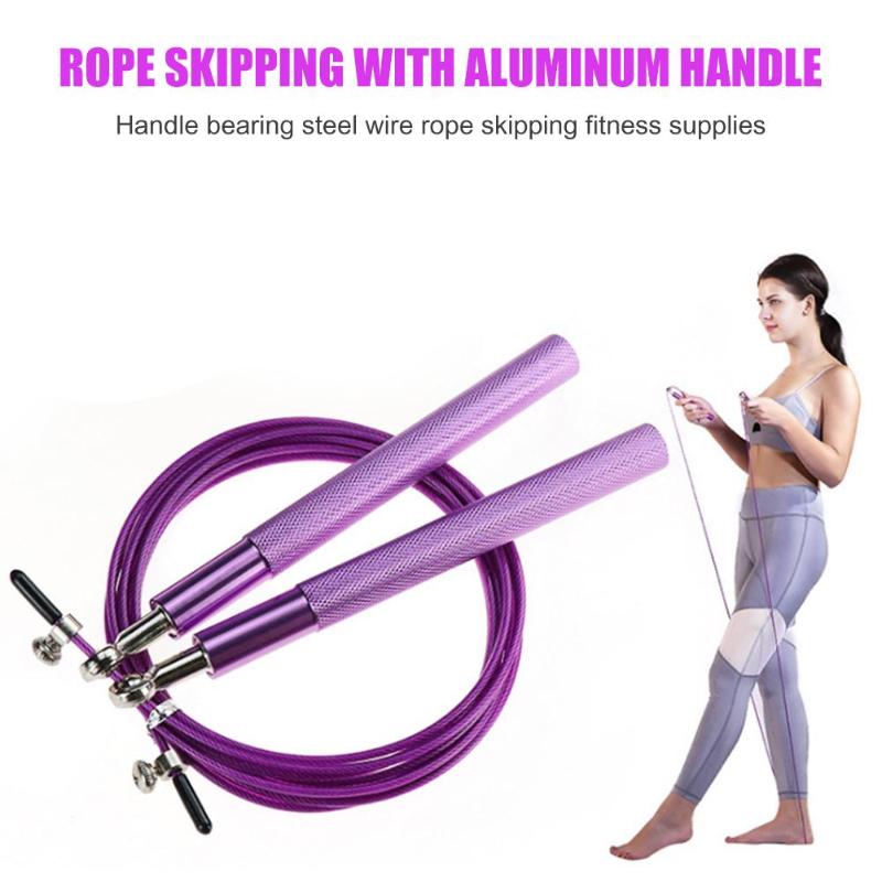 Aluminum Handle Steel Wire Jump Rope Ball Bearing Skipping Rope Steel Wire Outdoor Fitness Body Building Equipments Jump Rope