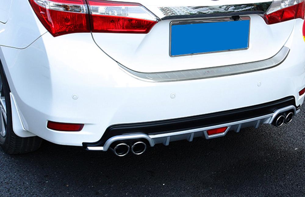 For Toyota Corolla E170 SEDAN Silver Rear Diffuser Bumper Lip Exhaust Tip Replacement Car Styling