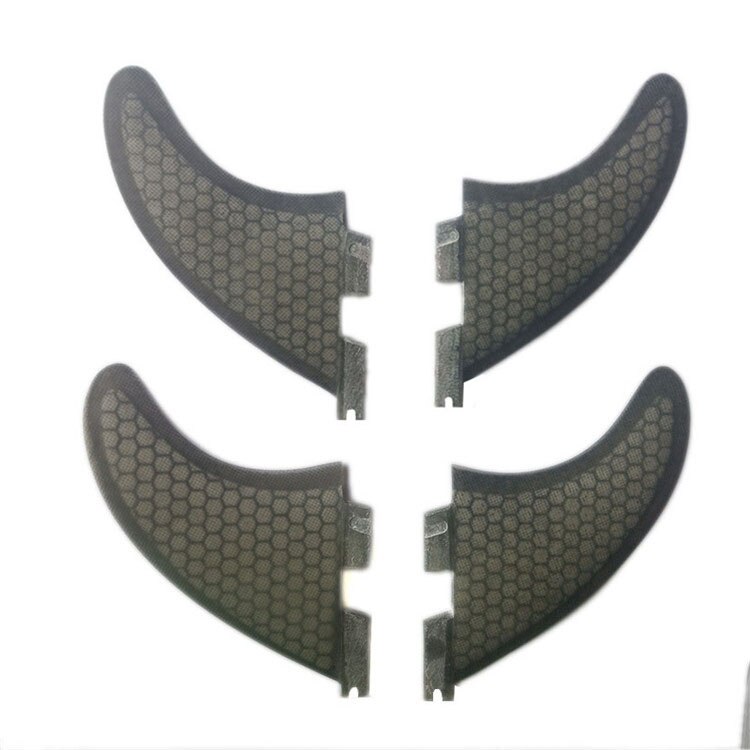 Quad fin Surfboard Fins 4PCS Set for FCS II box G5 +G3 size fiberglass Honeycomb with carbon M +S size FCS Fins surf Fin: Dark Grey