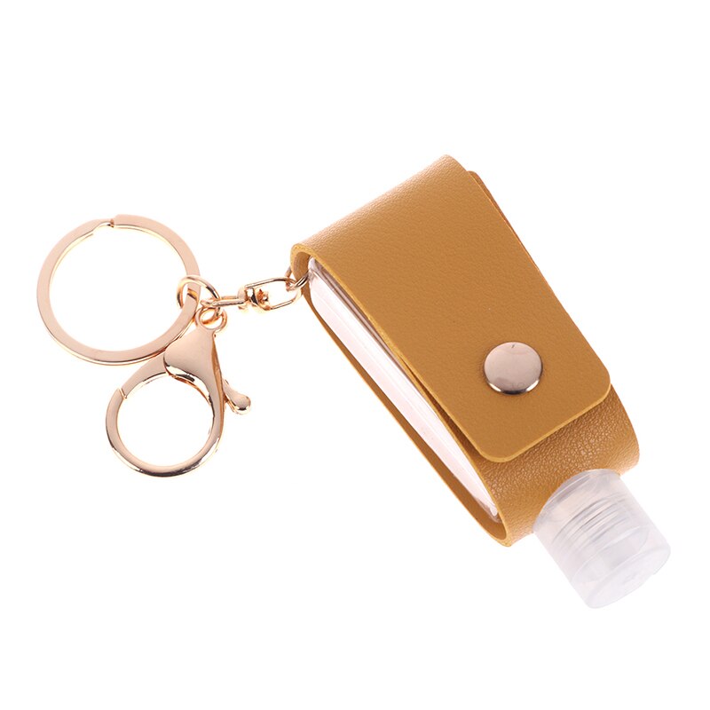 Llavero portátil de viaje con soporte para Gel de manos, botella con botella dividida para desinfectante de manos, sin necesidad de limpiar, cubierta desmontable, 1 unidad: YKHG0095-YL