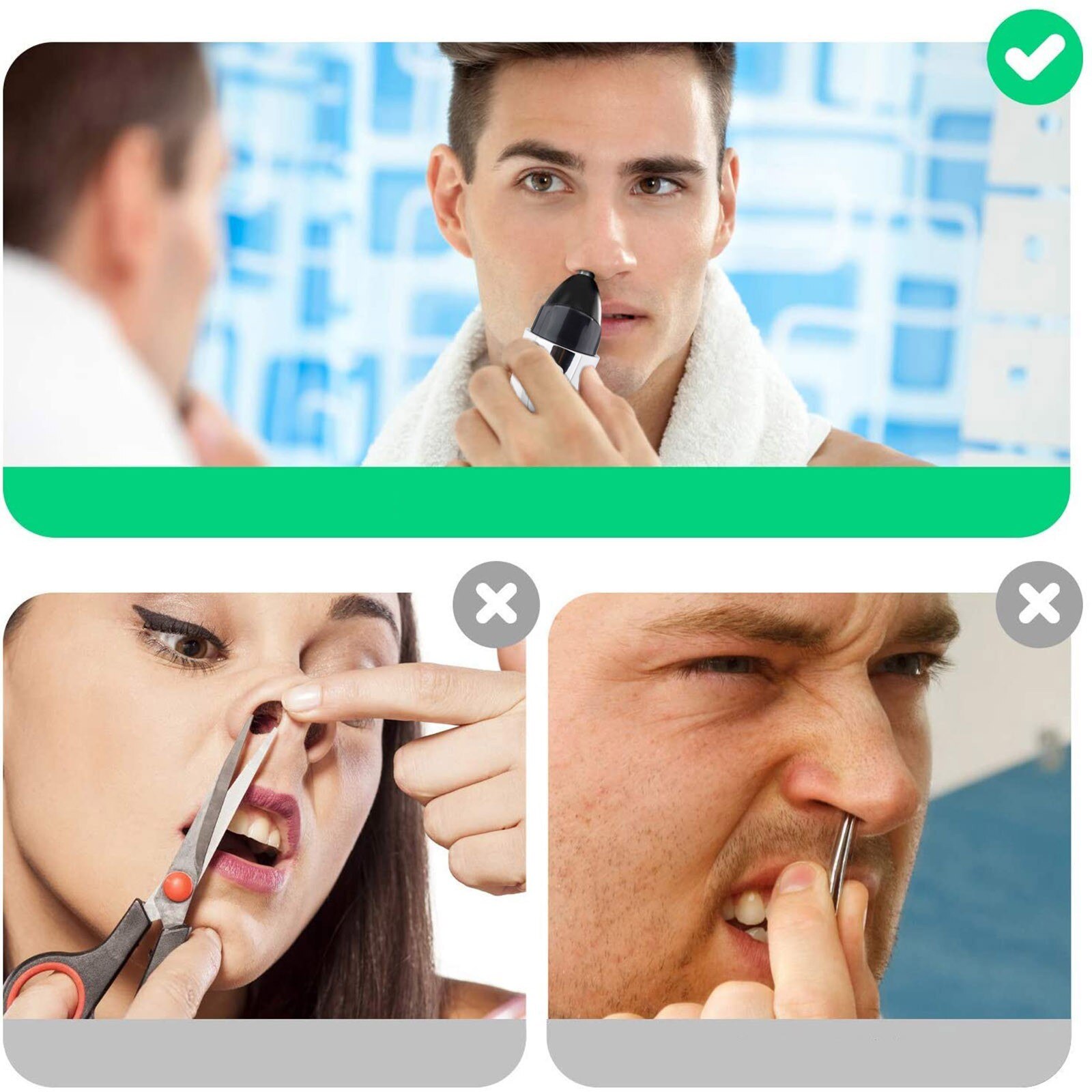 4 in 1 Electric Nose hair trimmer Mini Portable Ear Nose Hair Shaver Waterproof Safe Cleaner Tool Razor Men