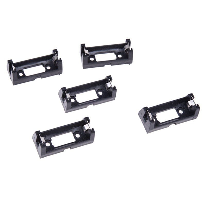 PCB Plug-in Type CR123A Lithium Battery Holder Socket Black 5 Pieces