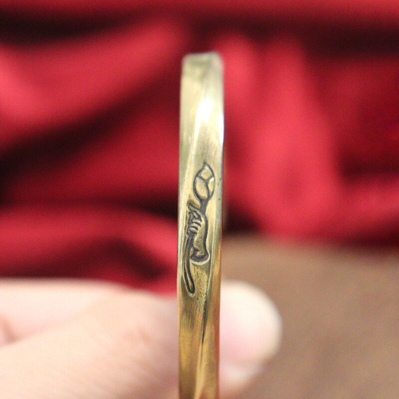 Vintage Brass Bergamot Lotus Bangles Pure Copper DIY Bracelet Accessories Simple Bangle for Men Hand Chain Trendy