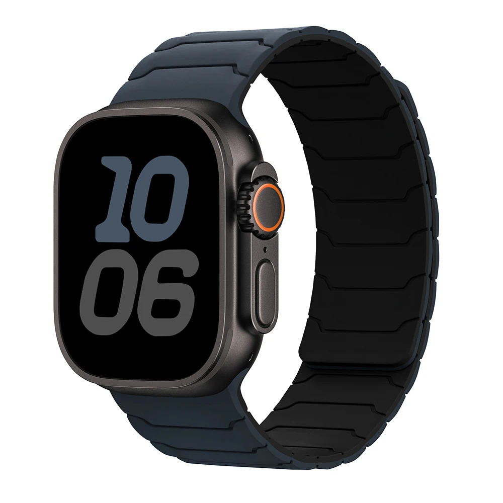Correa para Apple Watch ultra 2 Band 49mm 45mm 44mm 40mm 42mm 46mm 41mm 38mm pulsera magnética de silicona IWatch Series 10 SE 9 8 7: Luz Azul / 12 mm
