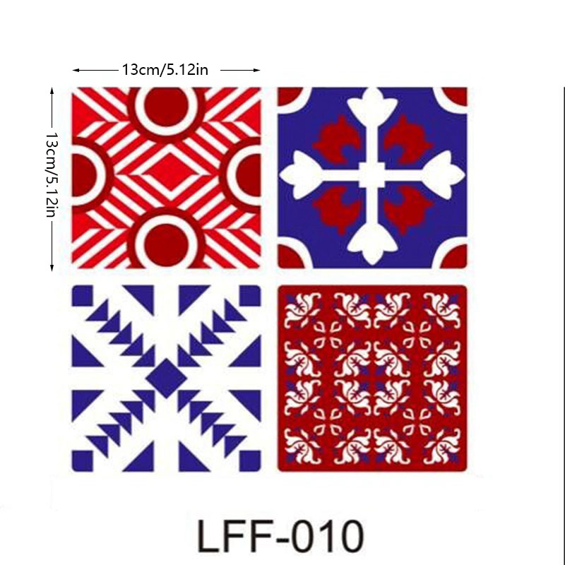 13*13cm 4 stk middelhavsstil retro fliser badeværelse køkken mosaik marokkansk arabisk wallstickers køkken backsplash selvklæbende: Lff 010
