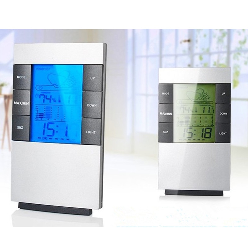 Huishoudelijke Digitale Lcd-scherm Hygrometer Thermometer Temperatuur-vochtigheidsmeter Kalender Klok Alarm