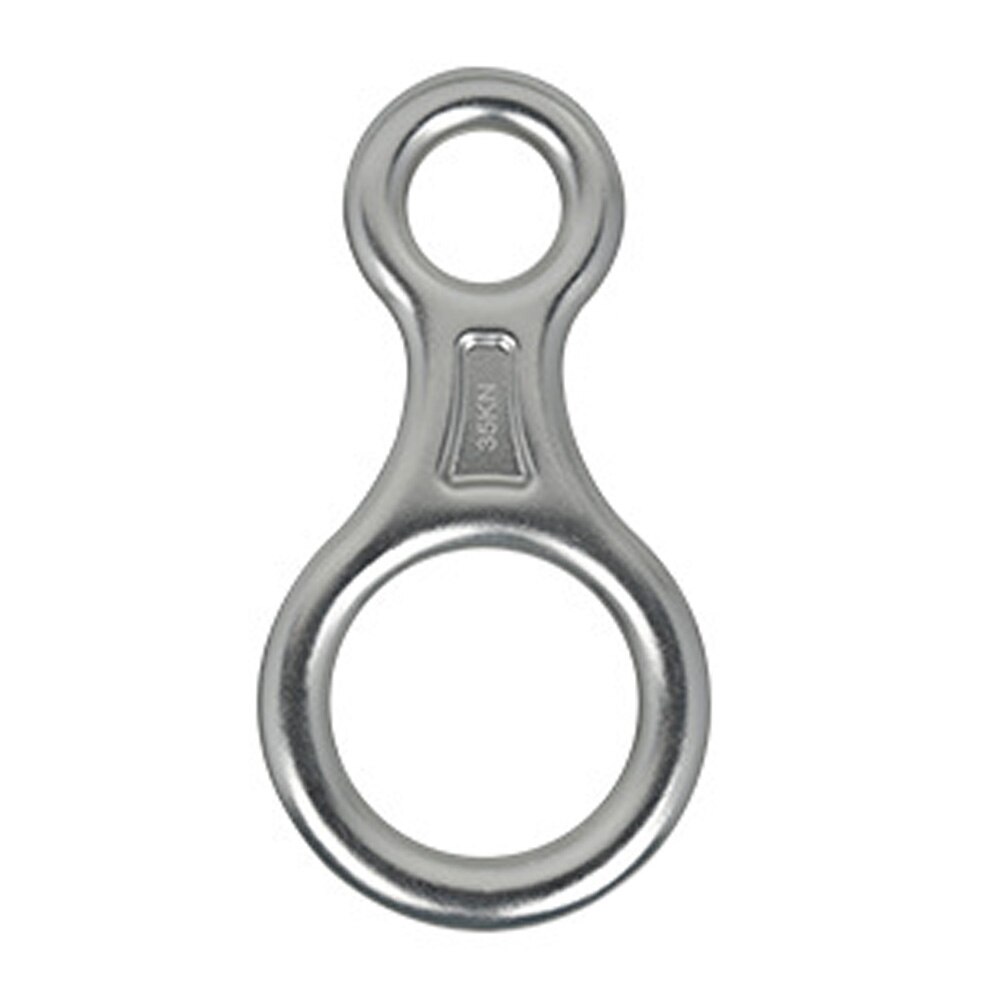 Boneco de montanhismo 35kn, equipamento de escalada para montar, equipamento de resgate, placa de aparelho para montanhamento: Prateado
