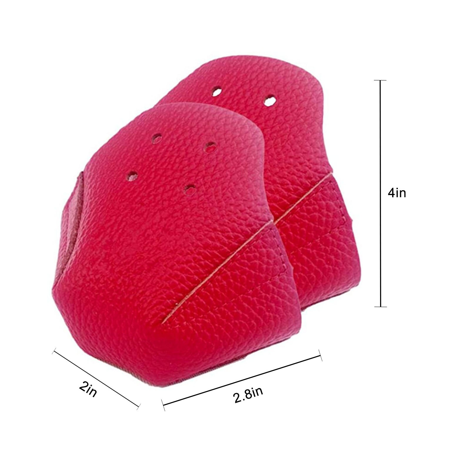 1 Pair Toe Cap Guards Protectors PU Leather Roller Skate Toe Cap Protectors With 4 Holes For Roller Skate Outdoor Training Gym: Hot Pink