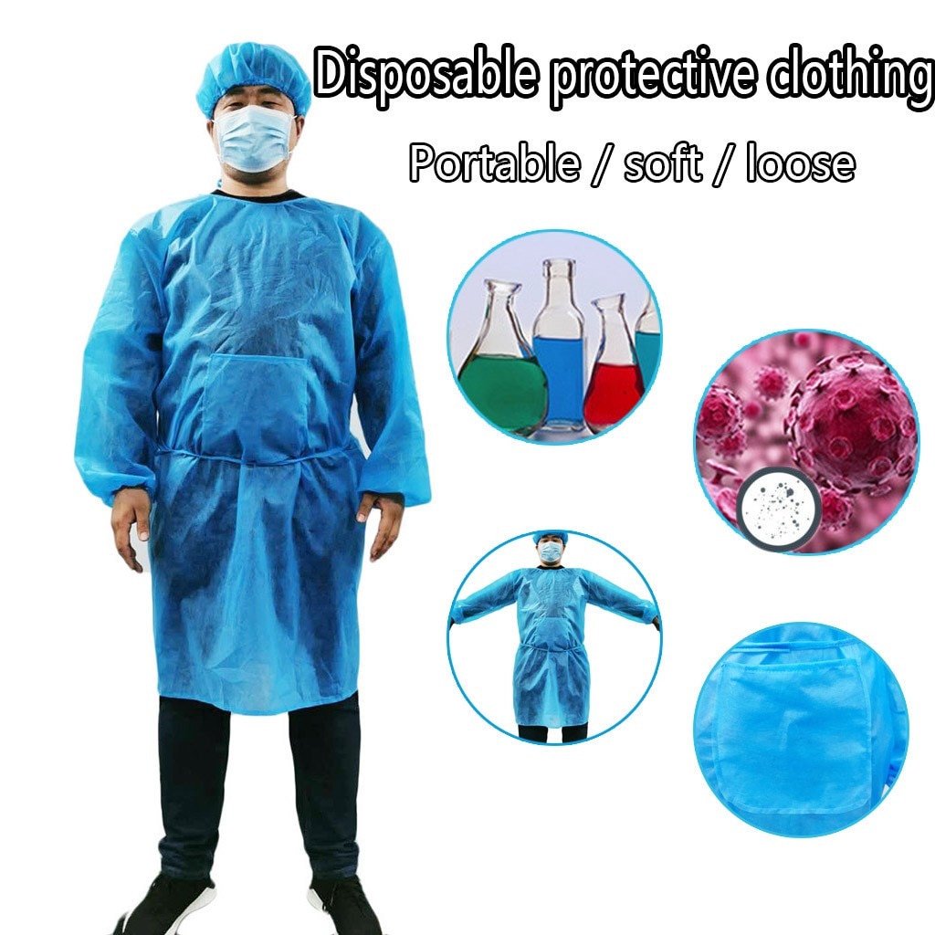 Beste Wegwerp Beschermende Kleding Anti-Dust Lange Mouw Blouse Isolatie Tops Hoed Beschermende Pak Bescherming Gown @ 40