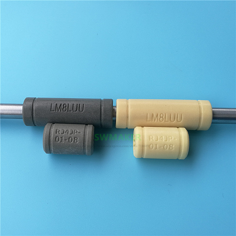 1pcs Solid Polymer LM8UU Linear Bearings Bushing LM8LUU 8MM 8*15*45mm RJ4JP-01-08 for Prusa Mendel DIY CNC machine