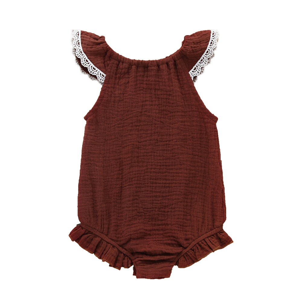 Mono de verano sin mangas para recién nacidos, peleles de algodón para bebés, de una sola pieza, ropa para bebés: Dark Red / 24 meses