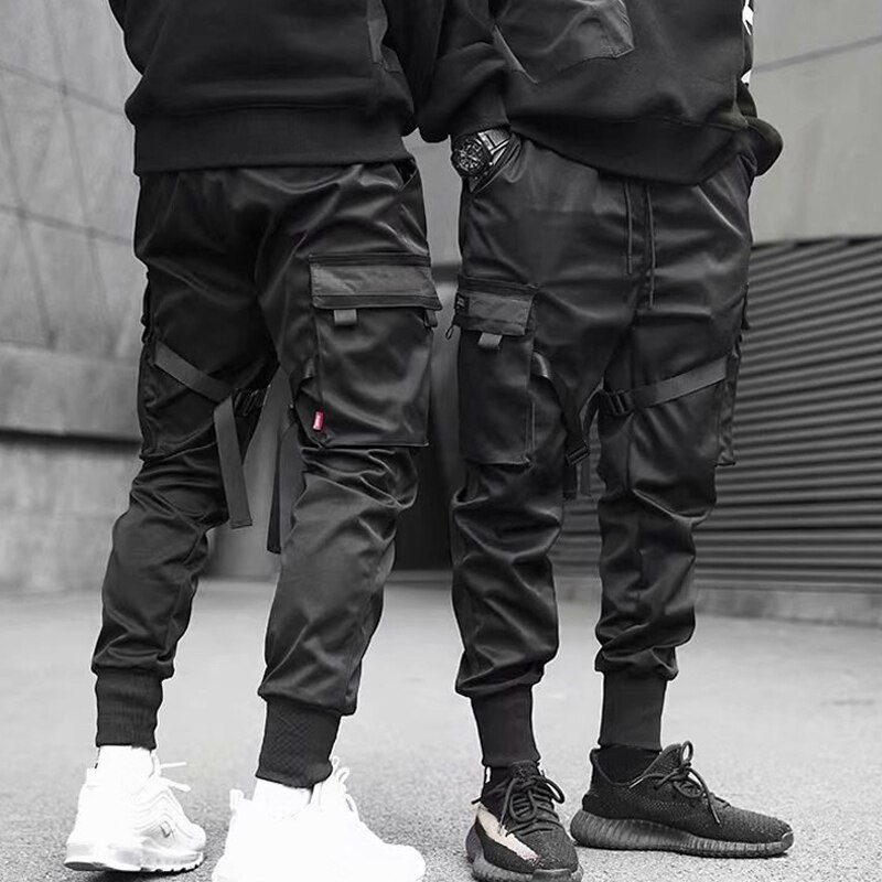 Mannen Casual Harem Joggers Sweatpant Hip Hop Broek Multi Pocket Cargo Broek