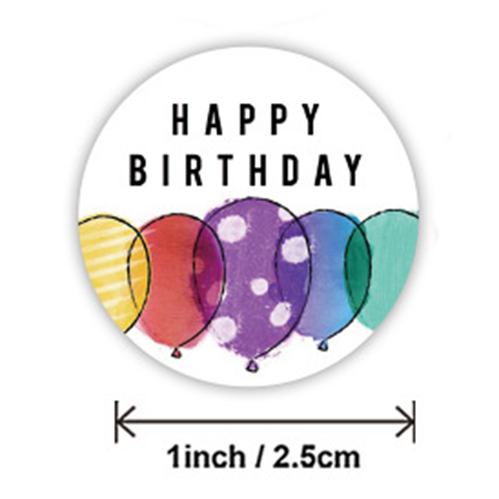 100-500pcs Cute Happy Birthday Sticker Birthday Decoration Label Sealing Balloon Cake Label Packaging Scrapbook Sticker