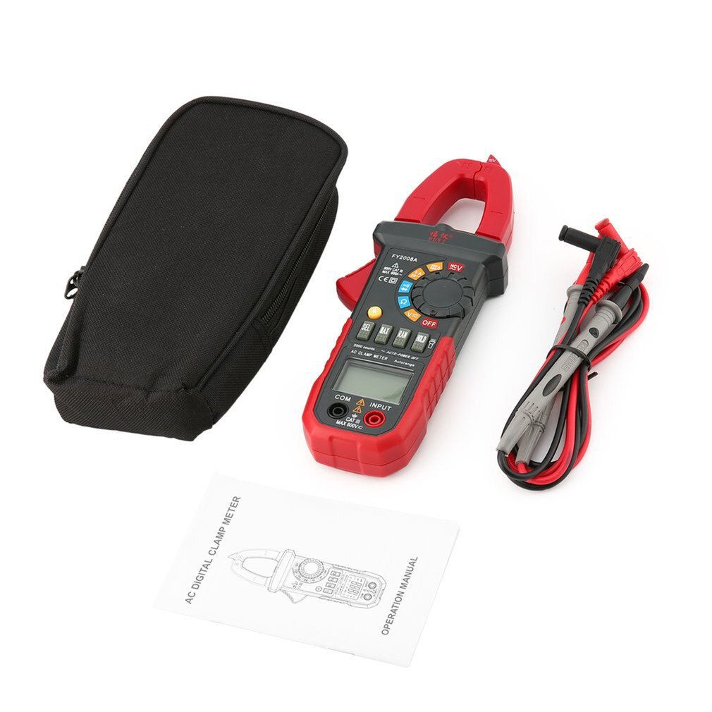 FY2008A Handheld Digital Clamp Meter Multimeter AC/DC Volt Ohm Temp Current Voltage NCV Tester Resistance Ammeter Multitester: Default Title