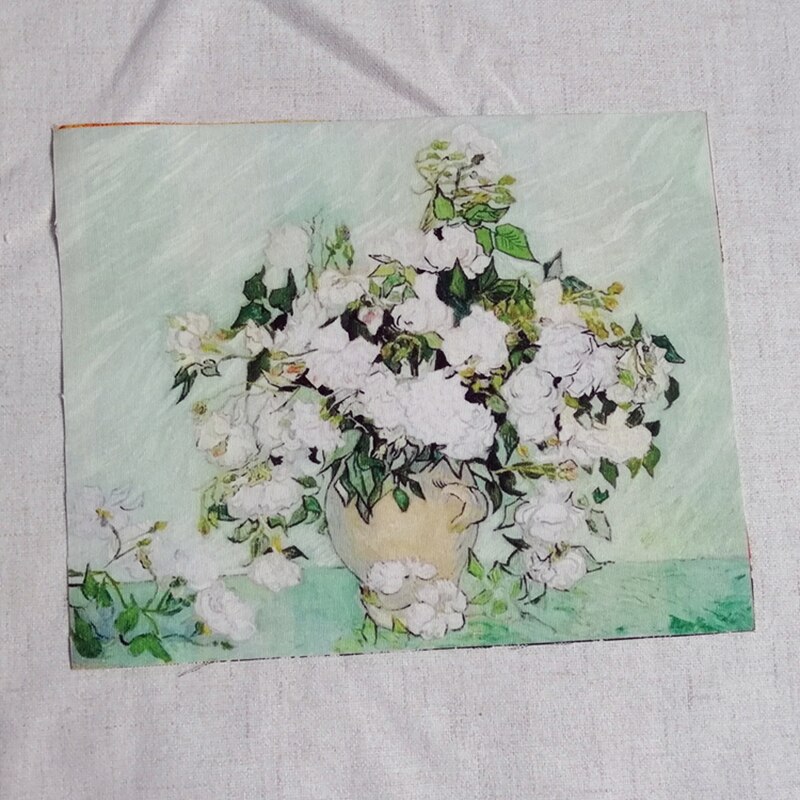 Peinture à l'huile paysage Rural | Toile de coton 20x25cm pour la couture décoration tissu de positionnement tissu imprimé 1 pièce: FA190166-5