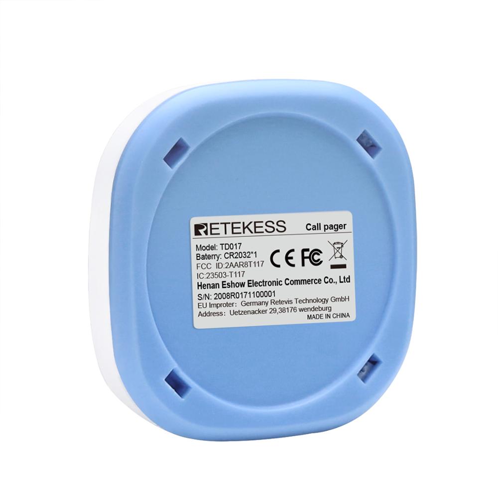 RETEKESS TD017 Restaurant Pager Wireless Call Button 433.92MHz White Touch Transmitter For Coffee Shop Hotel Hospital