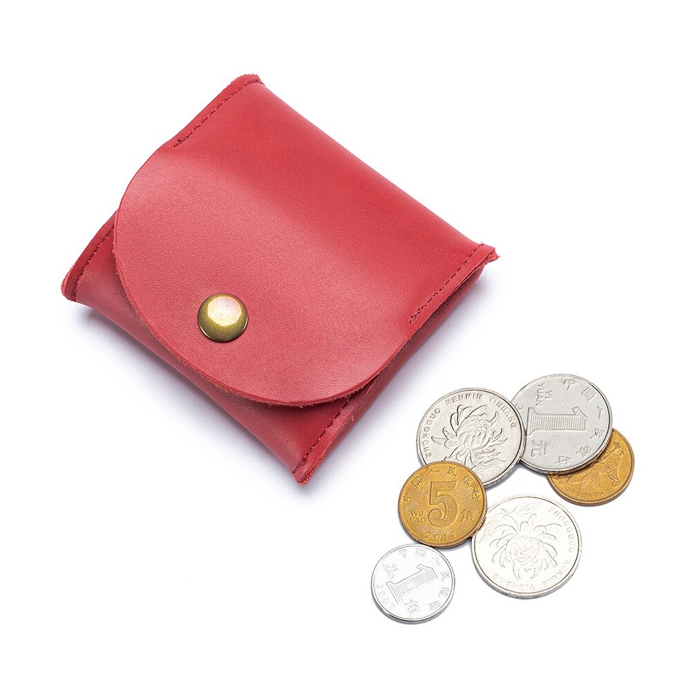 Coin bag women men leather Japanese style mini earphone bag small wallet small storage bag coin purse: garnet Red