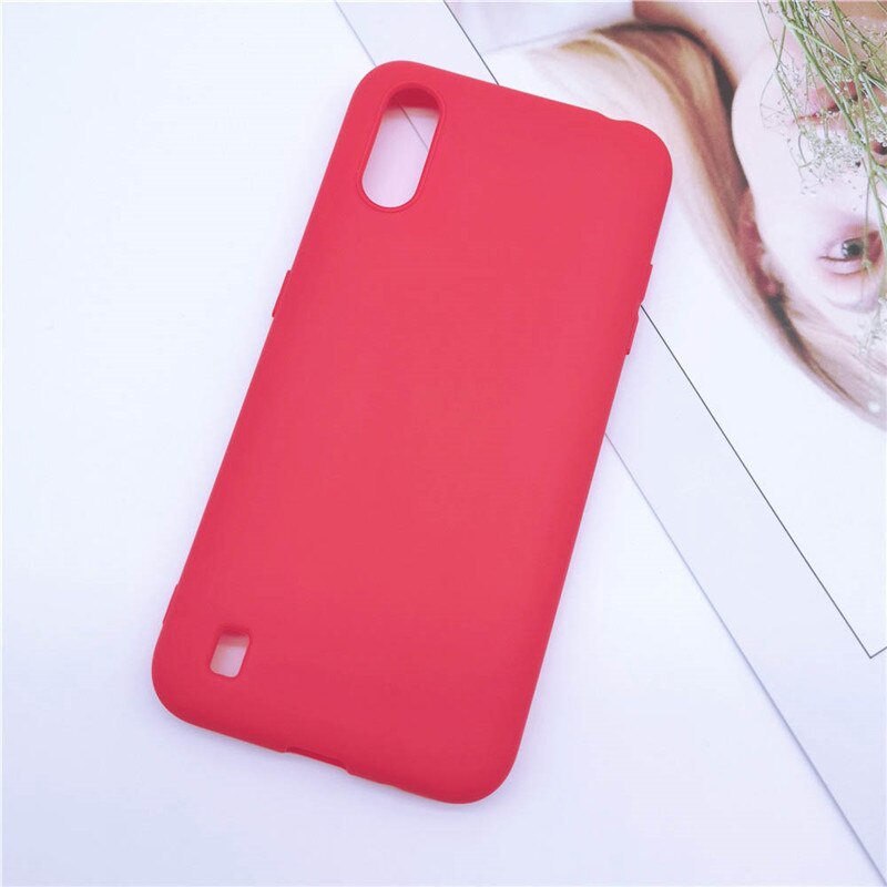 Case Voor Samsung A01 Case Soft Silicon Back Cover Voor Samsung Galaxy A01 GalaxyA01 Een 01 A015 5.7 Inch Coque bumper Leuke: Red