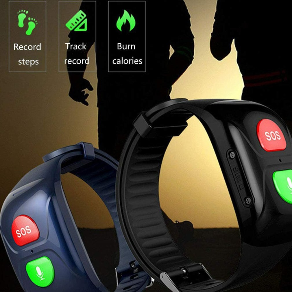 Montre connectée pour personnes âgées, avec GPS et WIFI, moniteur de fréquence cardiaque, appels à distance, avec application SOS, pour la natation