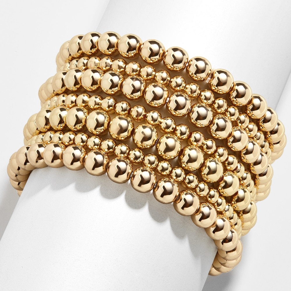 Trendy Handgemaakte Gouden Kleur Kralen Armbanden Multi-Kleur Chamilia Kralen Bohemen Elastische Armband Voor Vrouwen Sieraden Accessoires