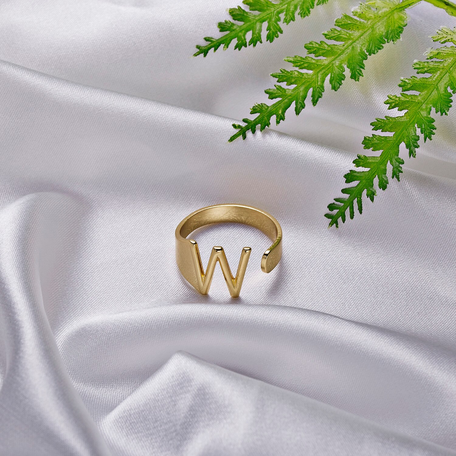 Rinhoo A-Z 26 Letter Initials Ring For Women Trendy 3 Color Name Alphabet Chunky Adjustable Finger Female Party Jewelry Men