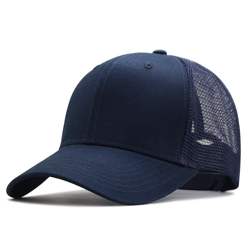 56-60cm 61-68cm large size baseball cap male spring summer and autumn cotton snapback hat big head men plus mesh sun caps: mesh blue / 61-68cm